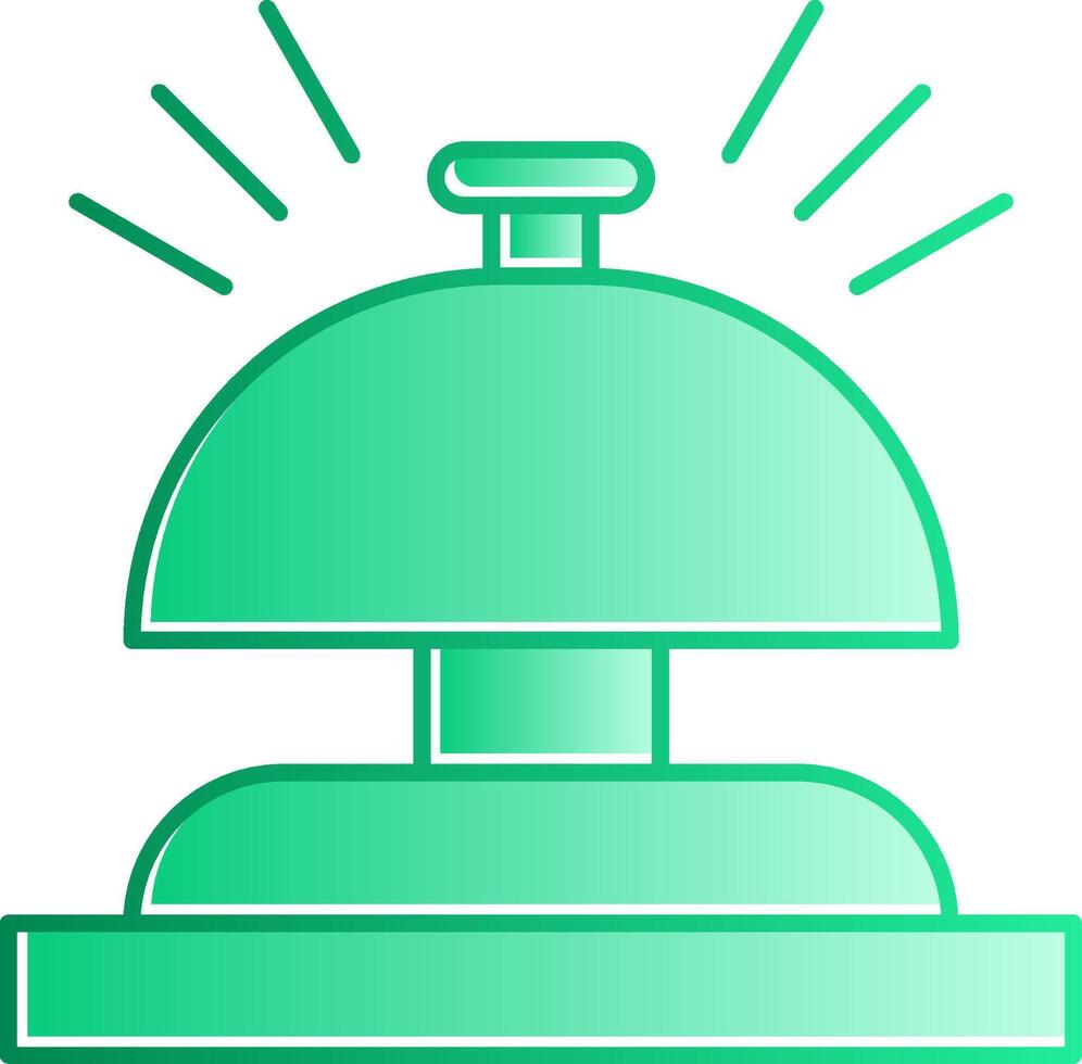 Desk Bell Gradient Slip Icon vector
