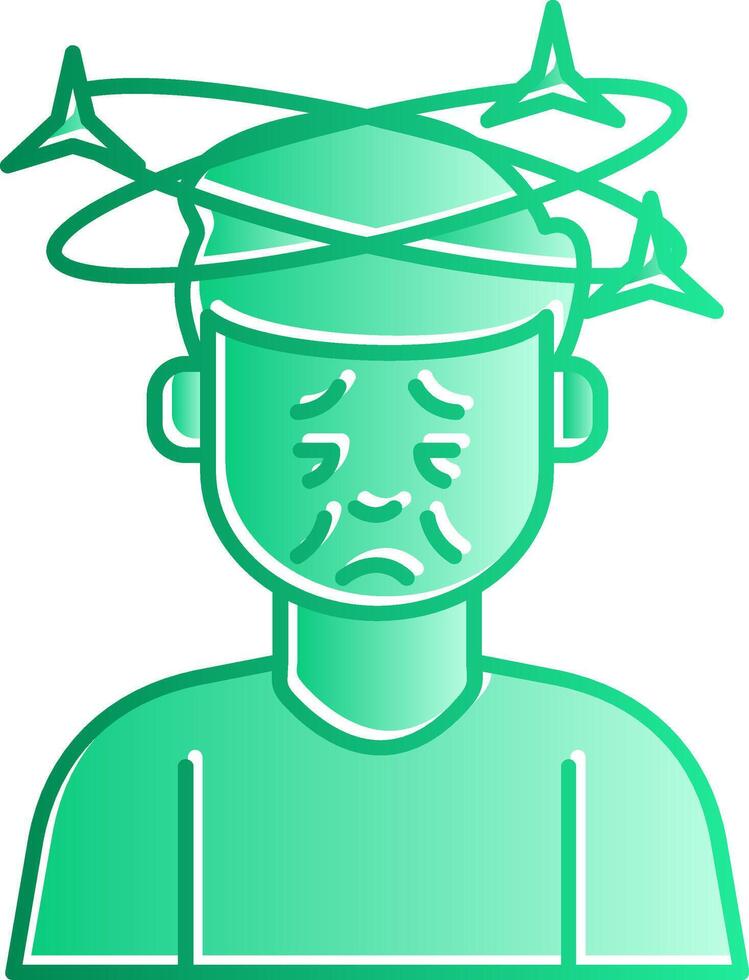 Dizziness Gradient Slip Icon vector