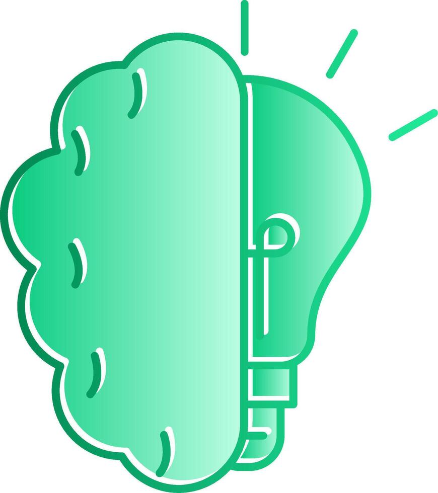 Brainstroming Gradient Slip Icon vector