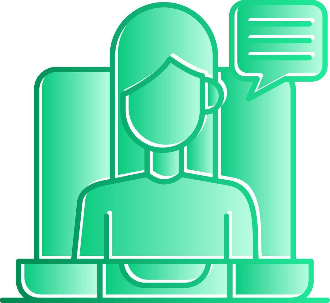 Virtual Meeting Gradient Slip Icon vector
