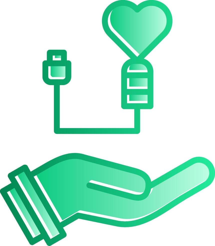 Heart Checkup Gradient Slip Icon vector