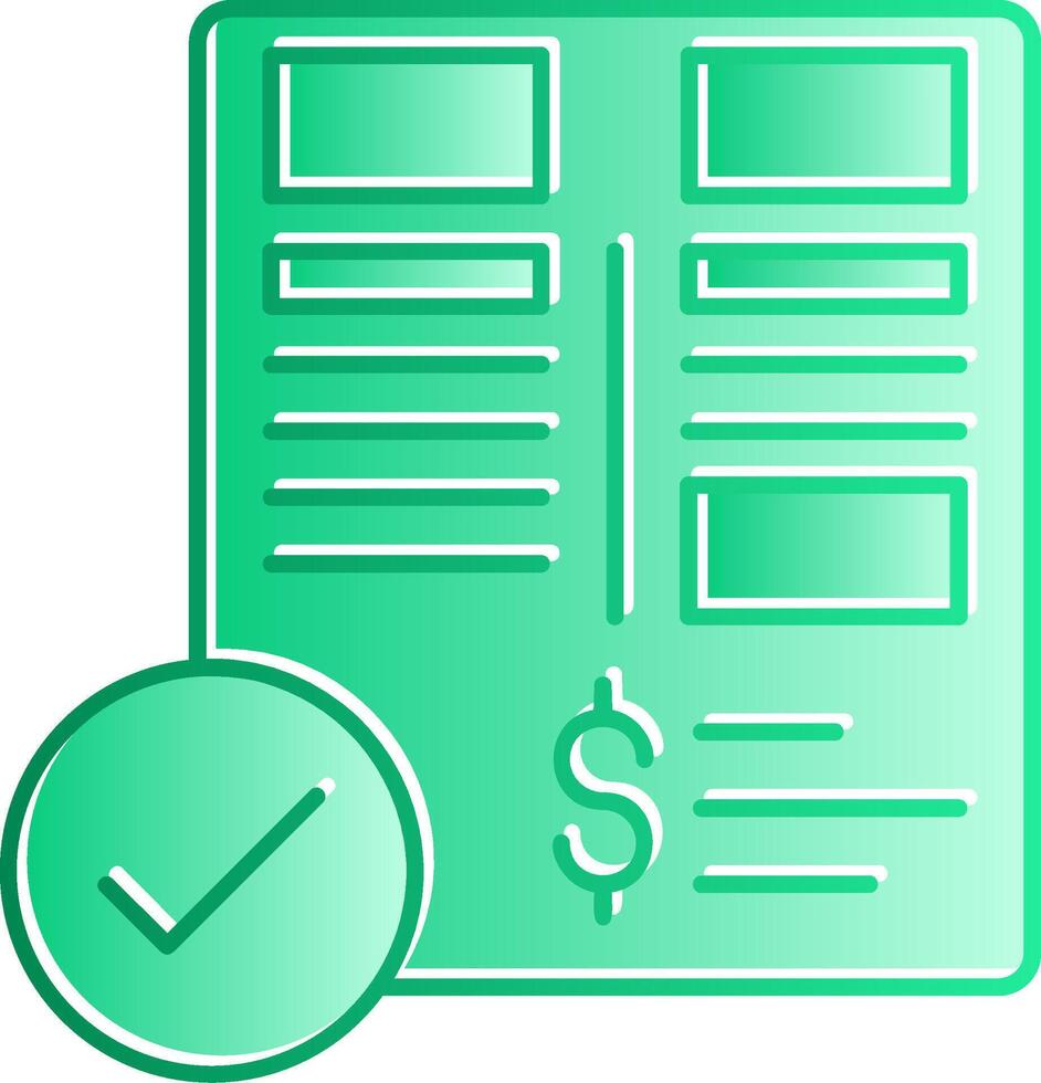 Balance Sheet Gradient Slip Icon vector
