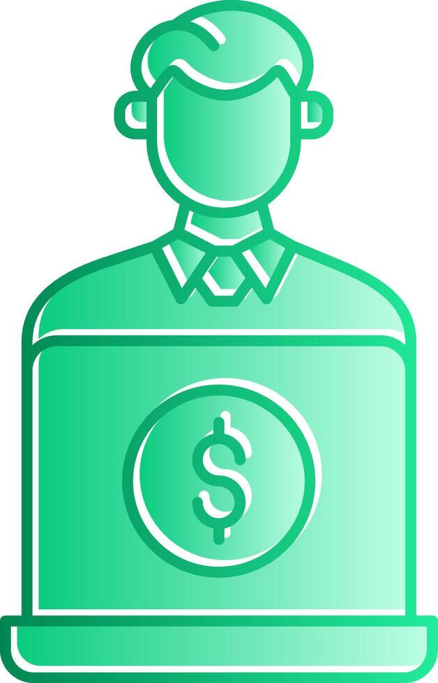 Remote Worker Gradient Slip Icon vector