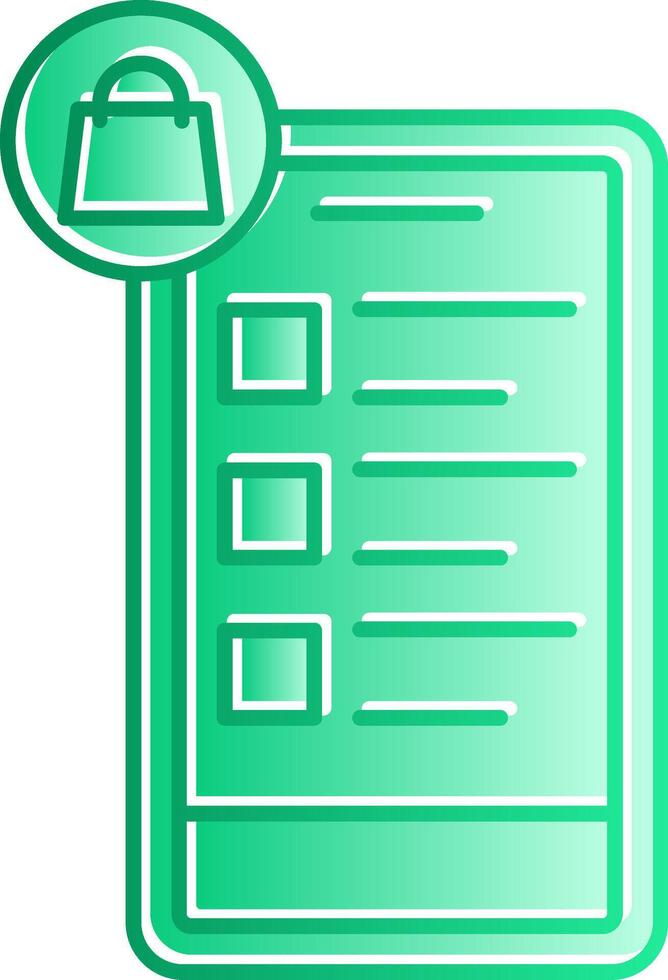 OnGradient Slip Shopping Wishlist Gradient Slip Icon vector