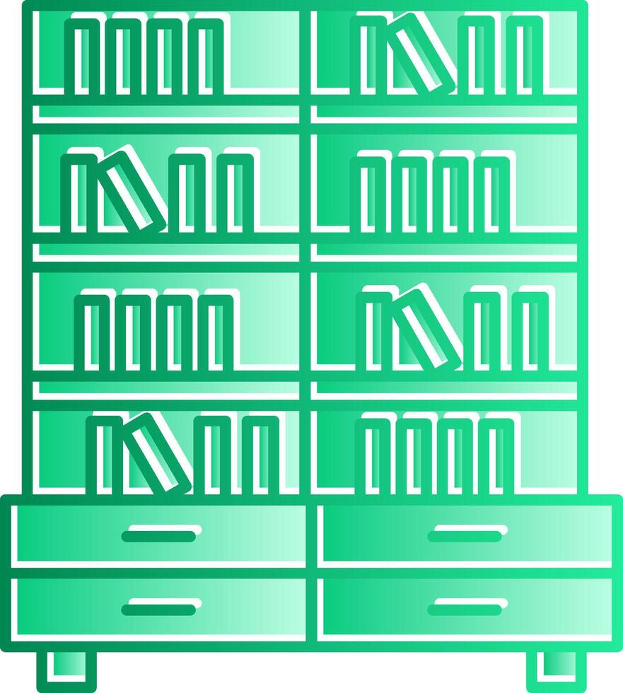 Book Shelf Gradient Slip Icon vector