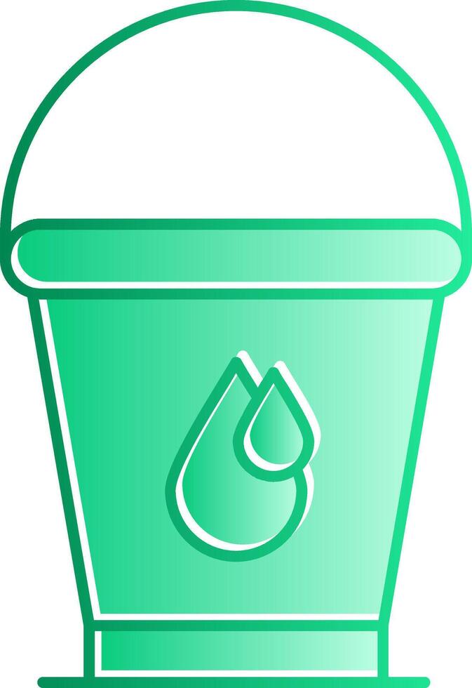 Water Bucket Gradient Slip Icon vector