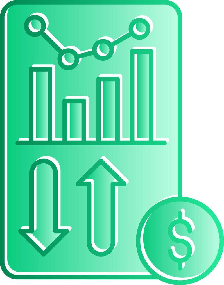 Sales Report Gradient Slip Icon vector