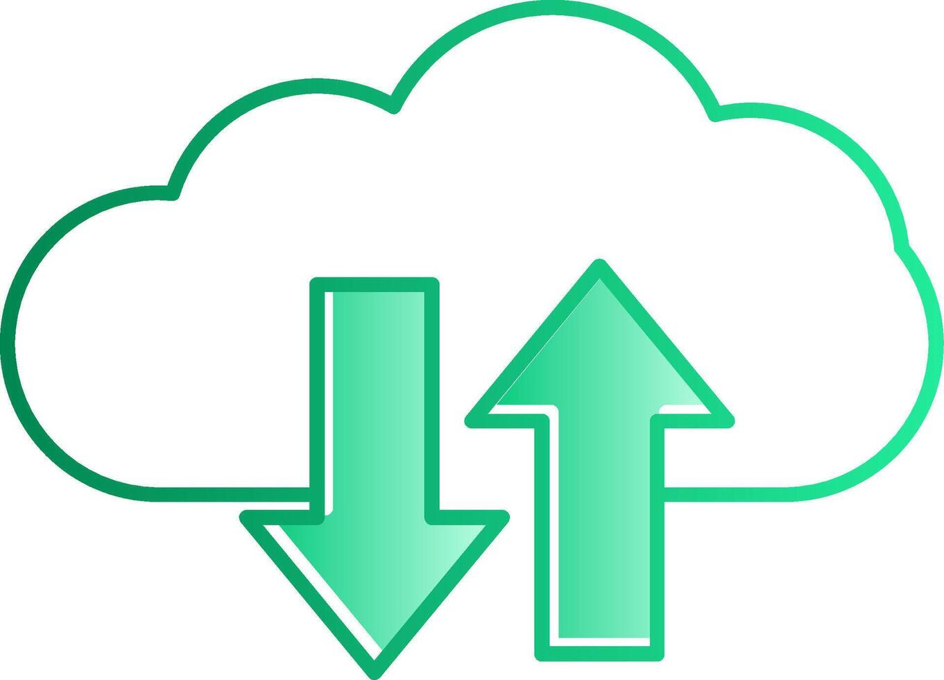 Cloud Upload And Download Gradient Slip Icon vector