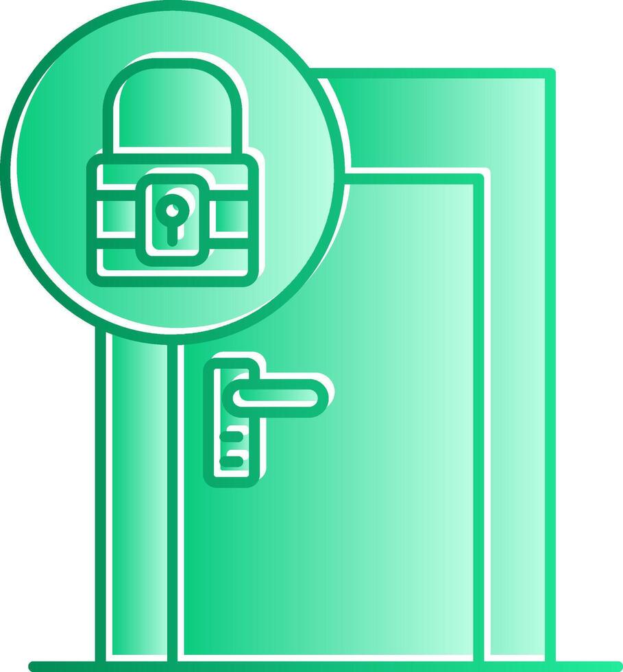 Door Lock Gradient Slip Icon vector