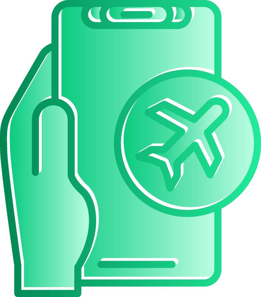Airplane Mode Gradient Slip Icon vector