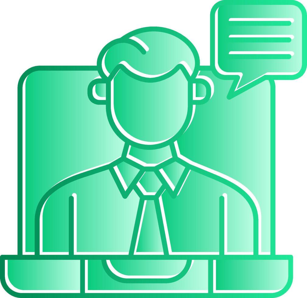 Virtual Meeting Gradient Slip Icon vector