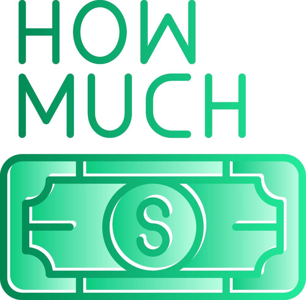 How Much Gradient Slip Icon vector