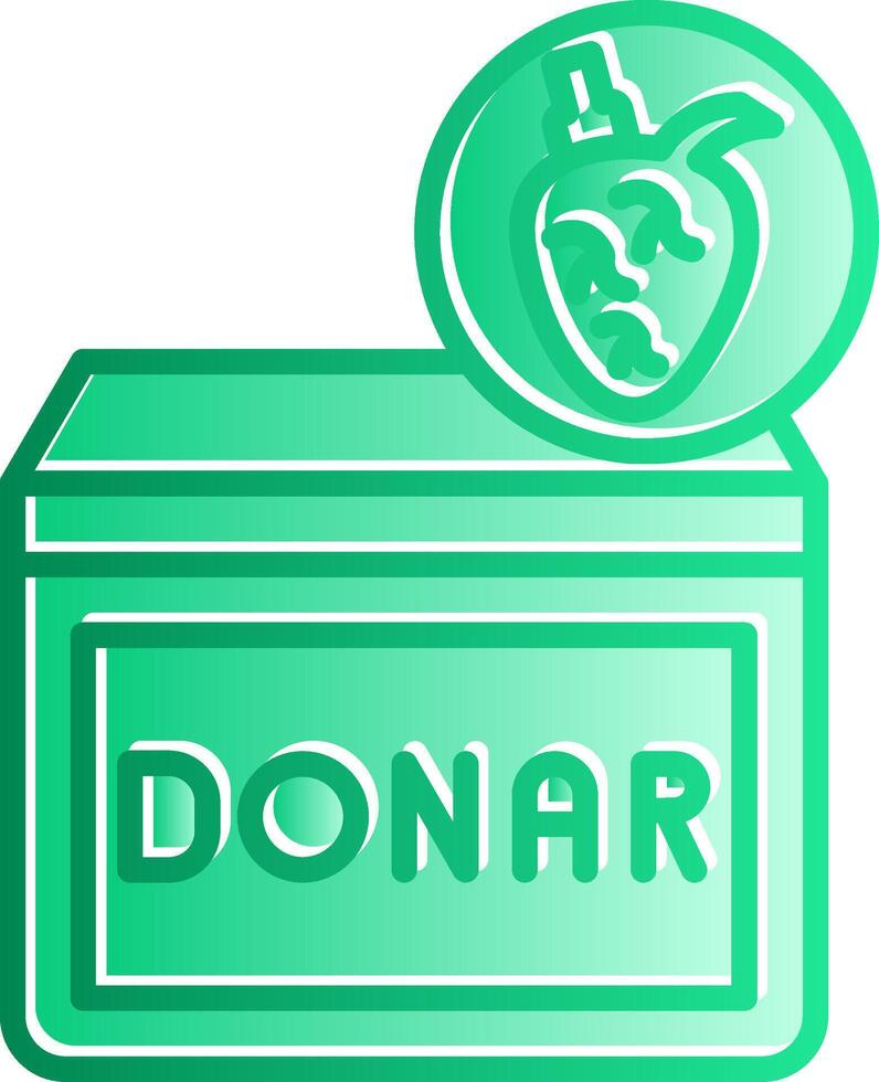 Heart Donar Gradient Slip Icon vector