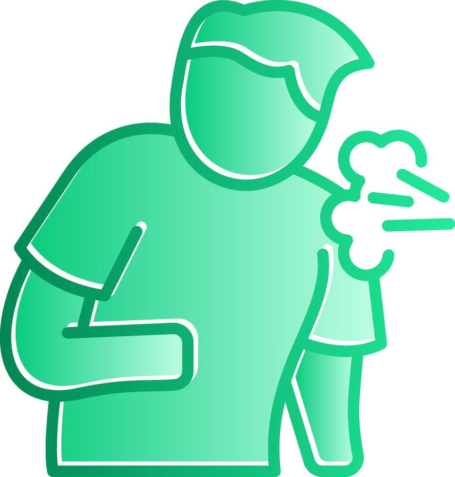 Cough Gradient Slip Icon vector