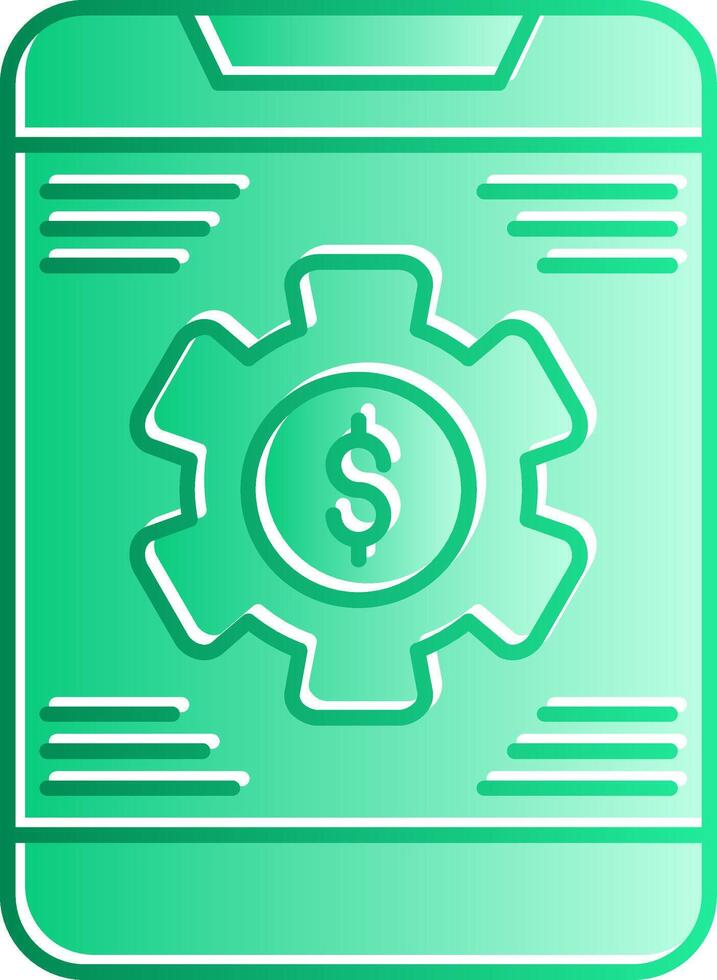 Banking App Settings Gradient Slip Icon vector