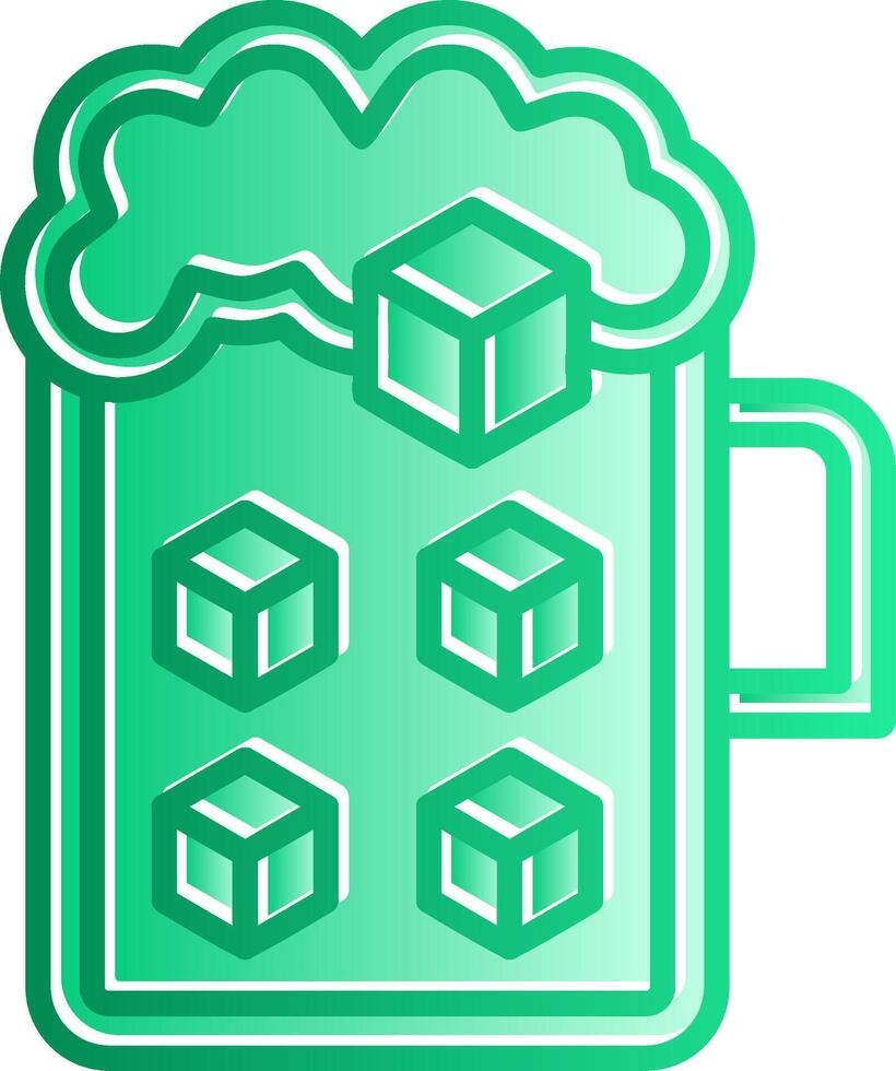 Cold Beer Gradient Slip Icon vector