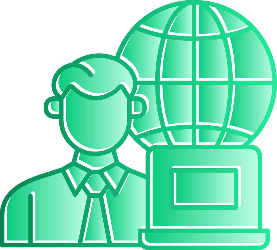 Remotely Working Gradient Slip Icon vector