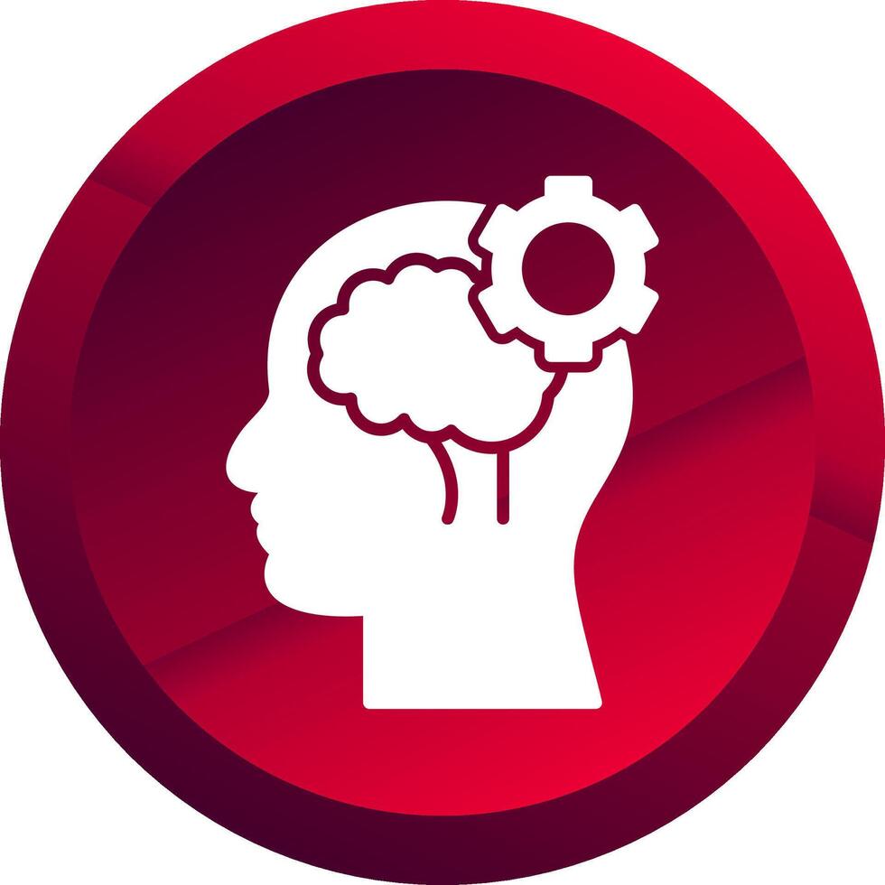 Cognitive Function Glyph Button Icon vector