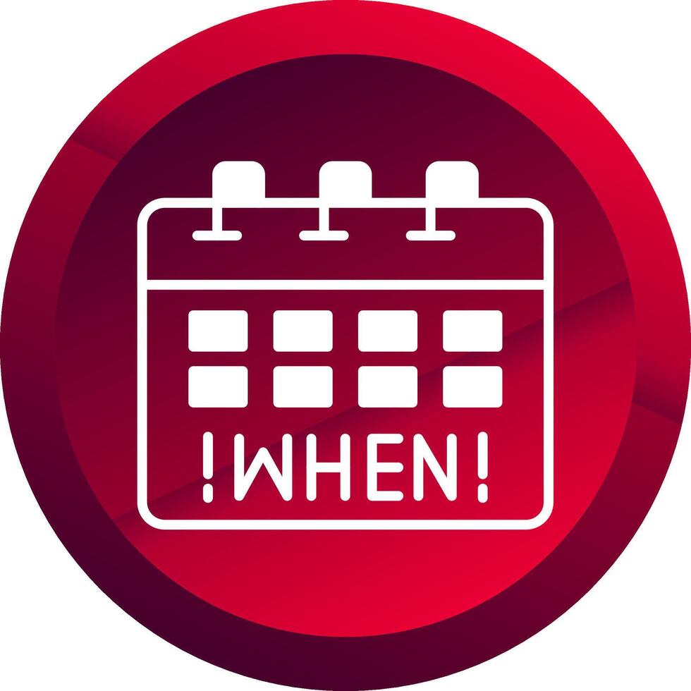 When Glyph Button Icon vector
