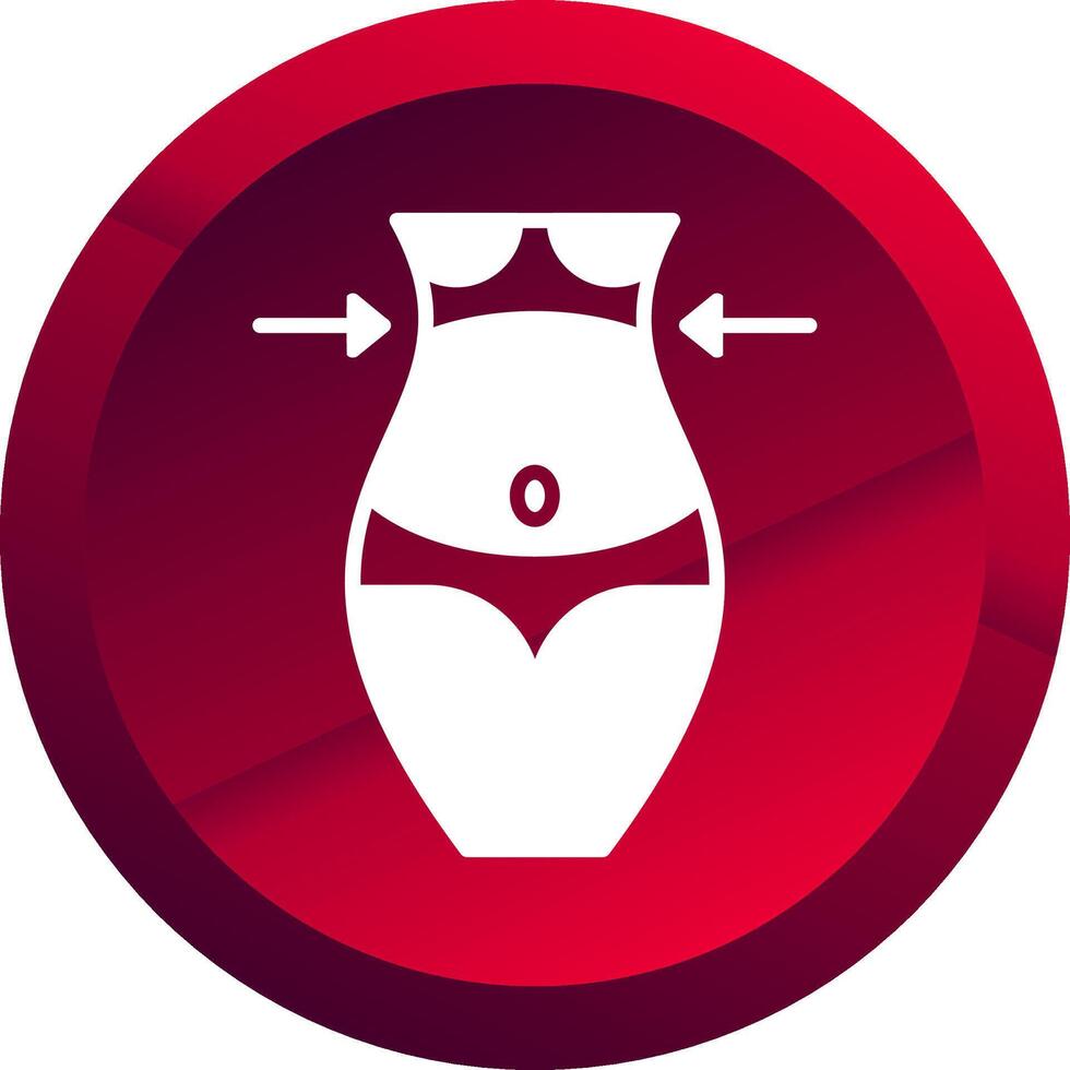 Fat Loss Glyph Button Icon vector