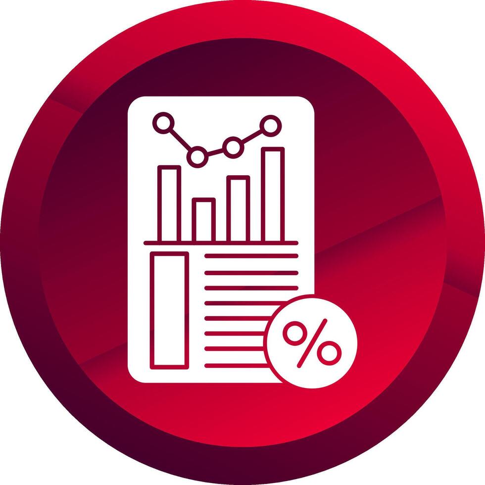 Sales Report Glyph Button Icon vector