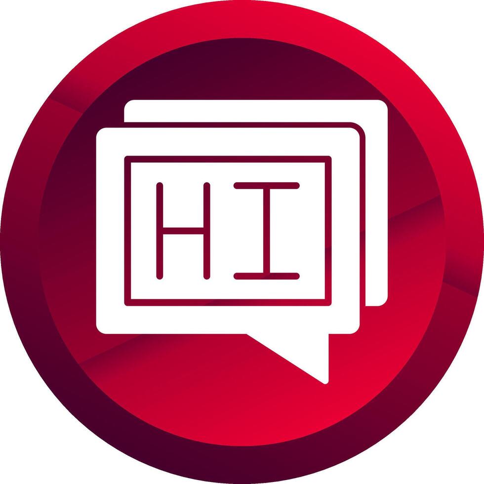 Hi Glyph Button Icon vector