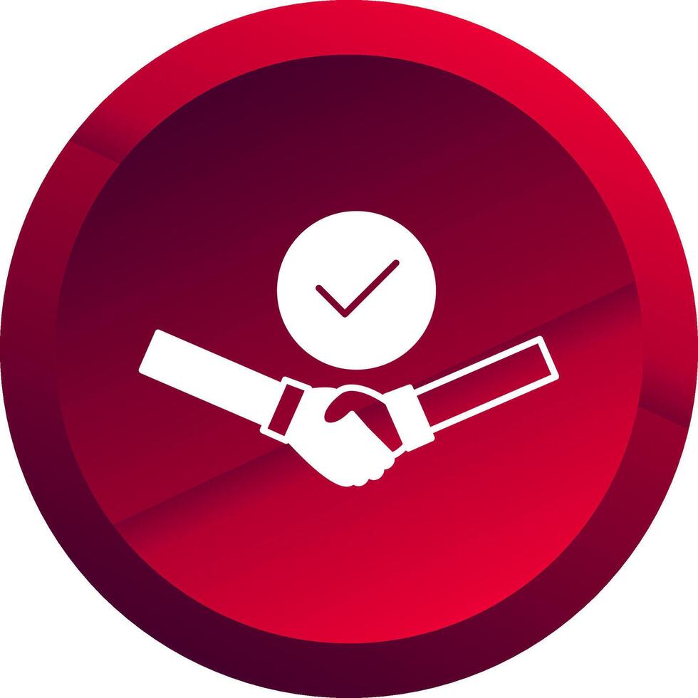 Handshake Deal Done Glyph Button Icon vector