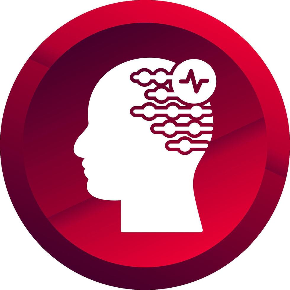 Electroencephalogram Glyph Button Icon vector