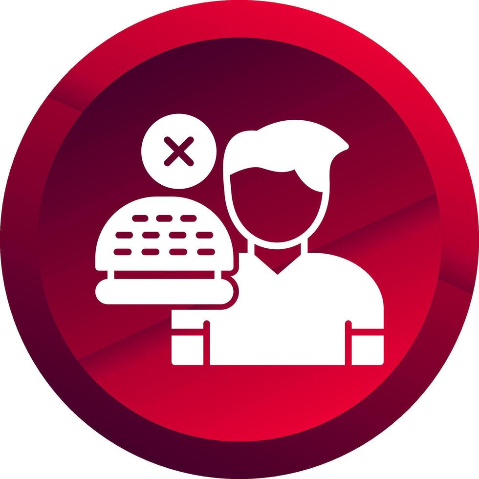 No Appetite Glyph Button Icon vector
