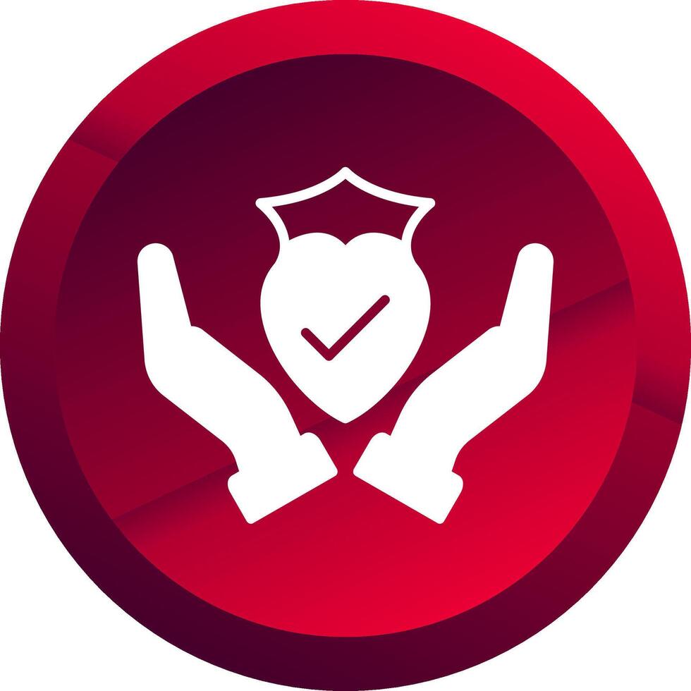 Trust Glyph Button Icon vector