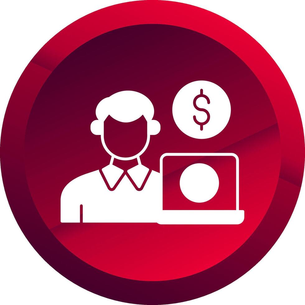 Freelancer Glyph Button Icon vector