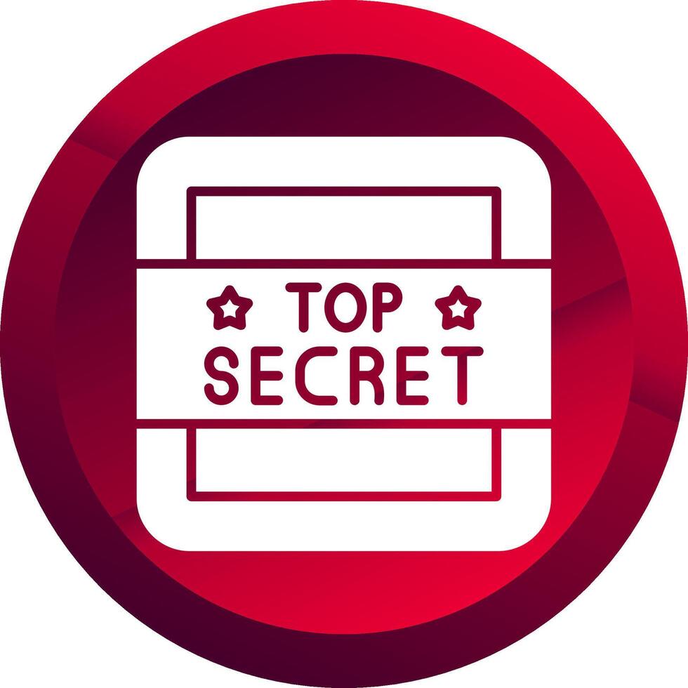 Top Secret Glyph Button Icon vector