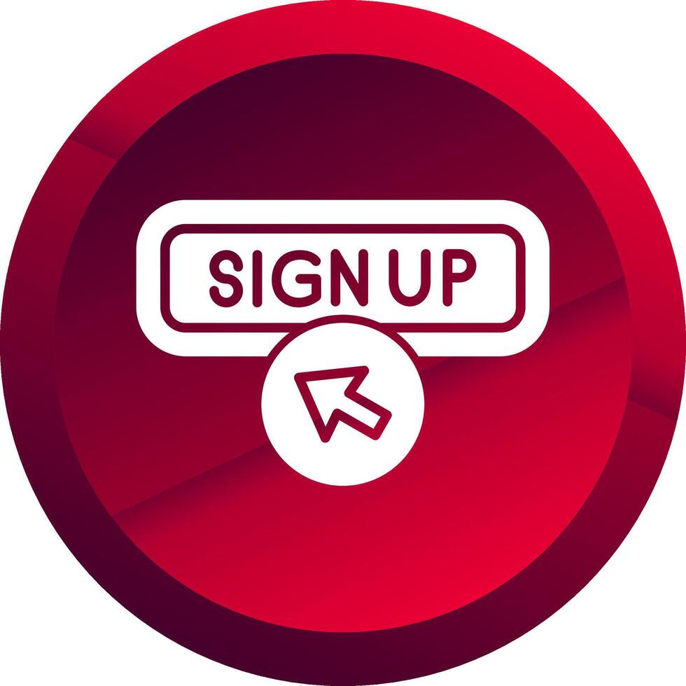 Sign Up Glyph Button Icon vector