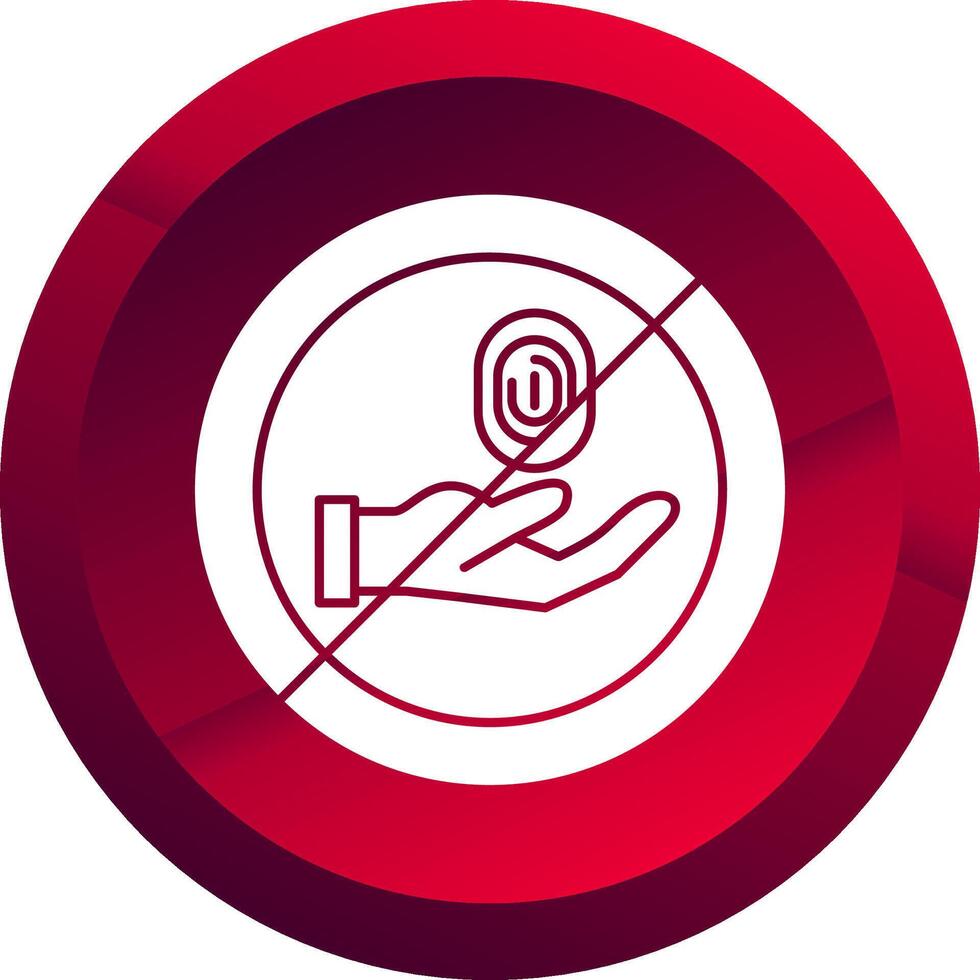 No Thief Glyph Button Icon vector