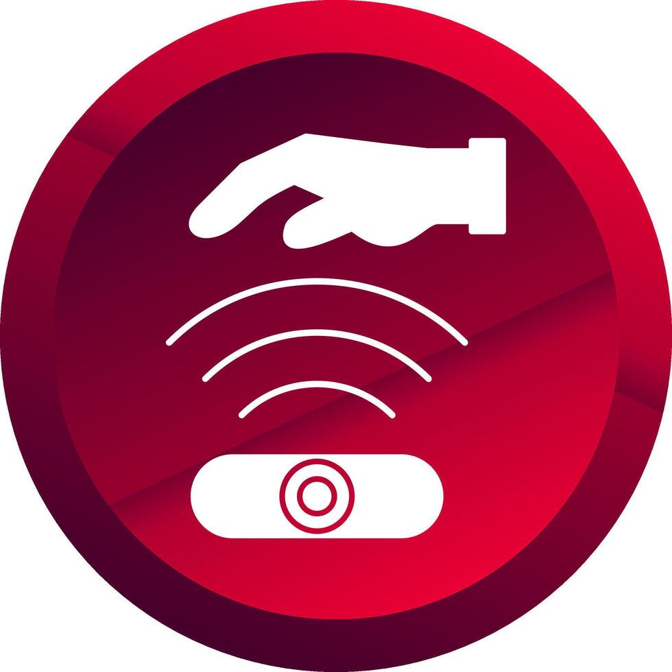 Hand Sensor Glyph Button Icon vector