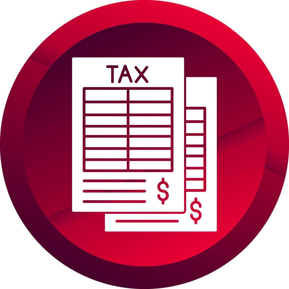 Tax Form Glyph Button Icon vector