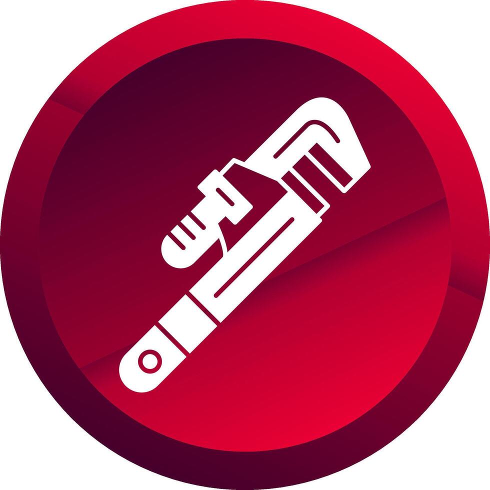 Pipe Wrench Glyph Button Icon vector