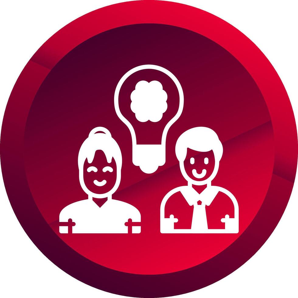 Team Idea Glyph Button Icon vector