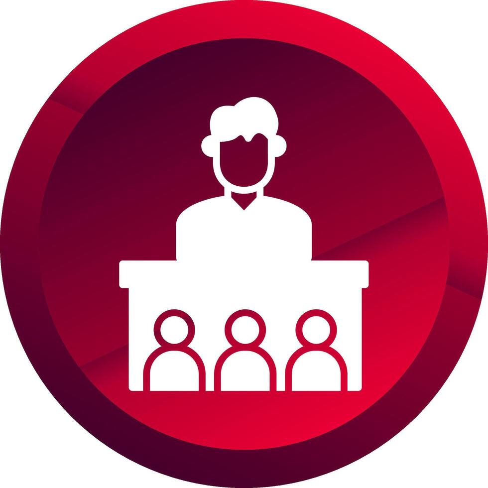Coaching Glyph Button Icon vector
