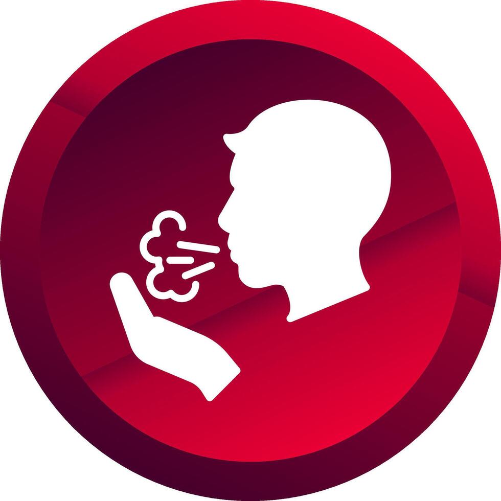 Blood Cough Glyph Button Icon vector