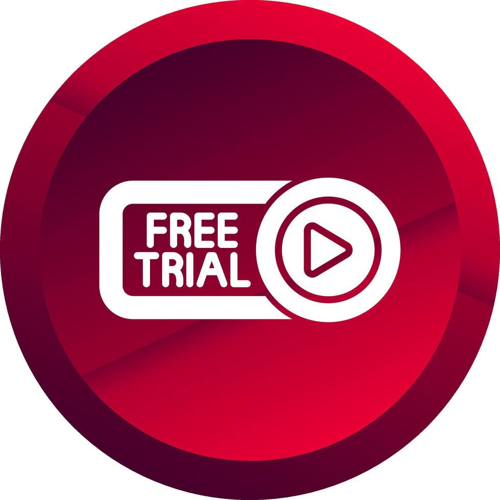 Free Trial Glyph Button Icon vector