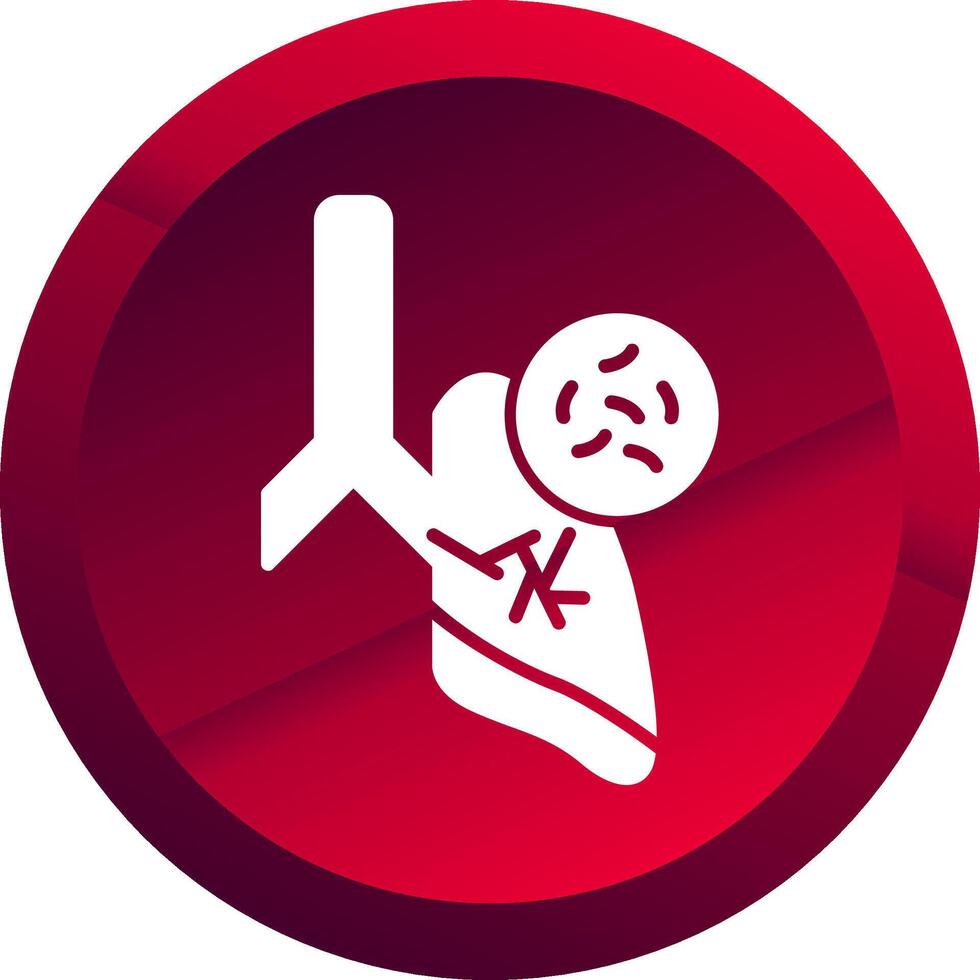 Germs In Lungs Glyph Button Icon vector