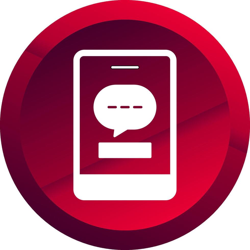 Phone Message Glyph Button Icon vector