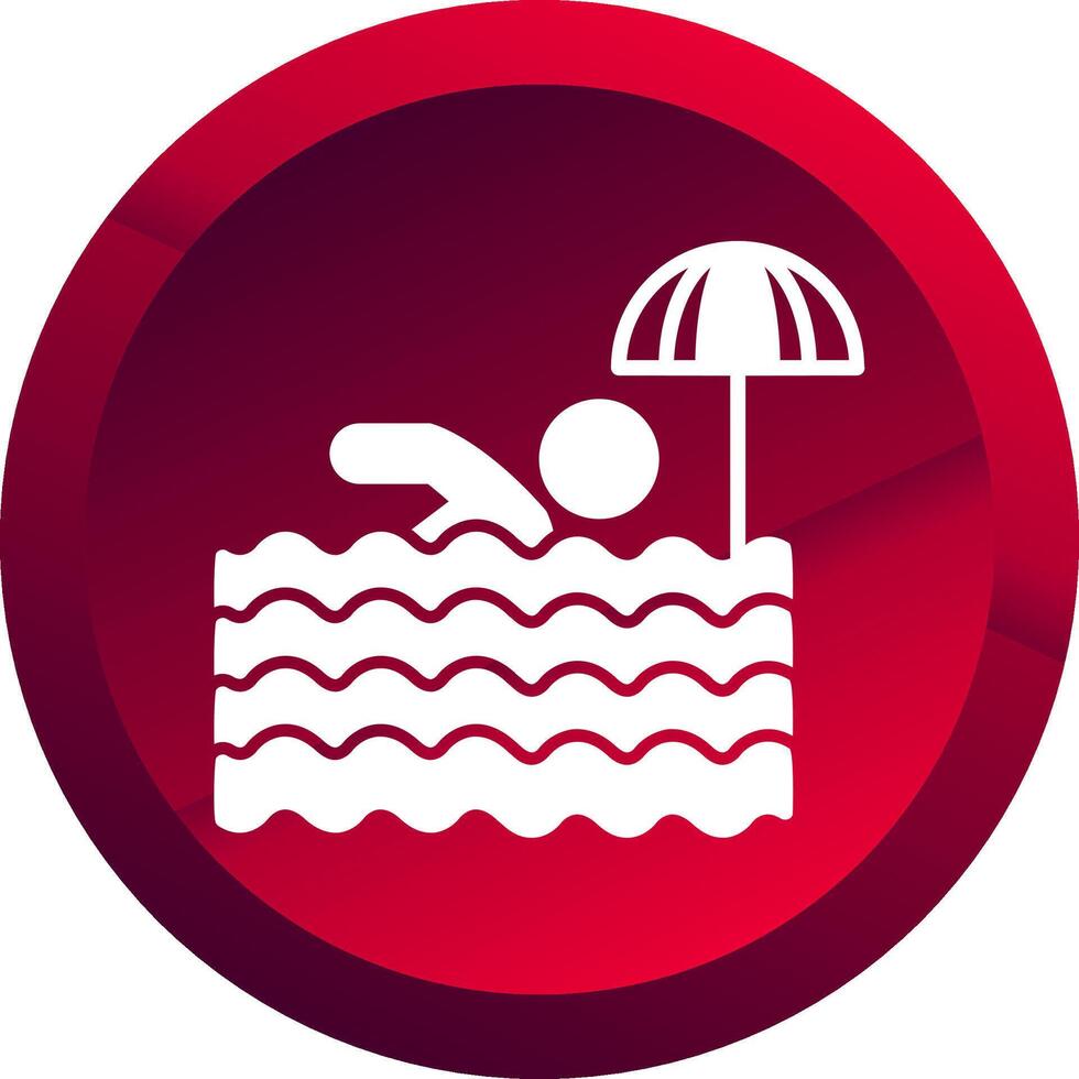Swimming Glyph Button Icon vector