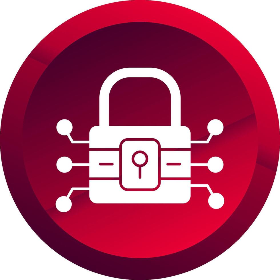 Lock Glyph Button Icon vector