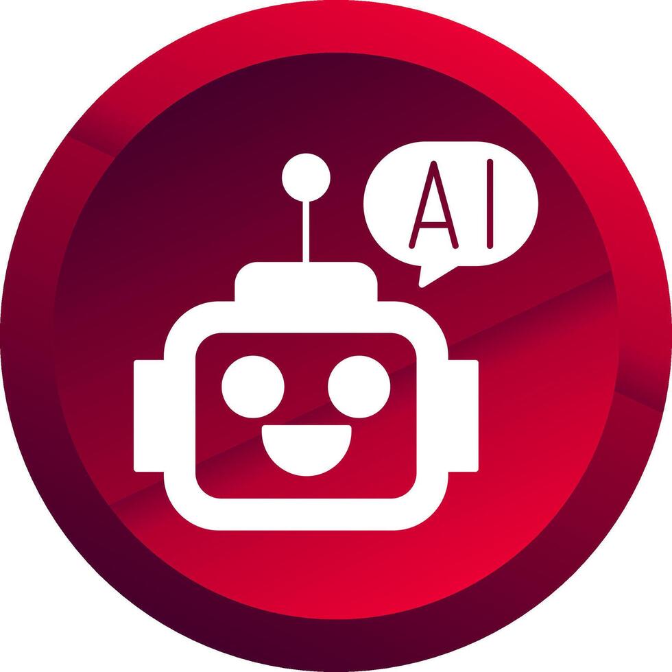Ai Assistant Glyph Button Icon vector
