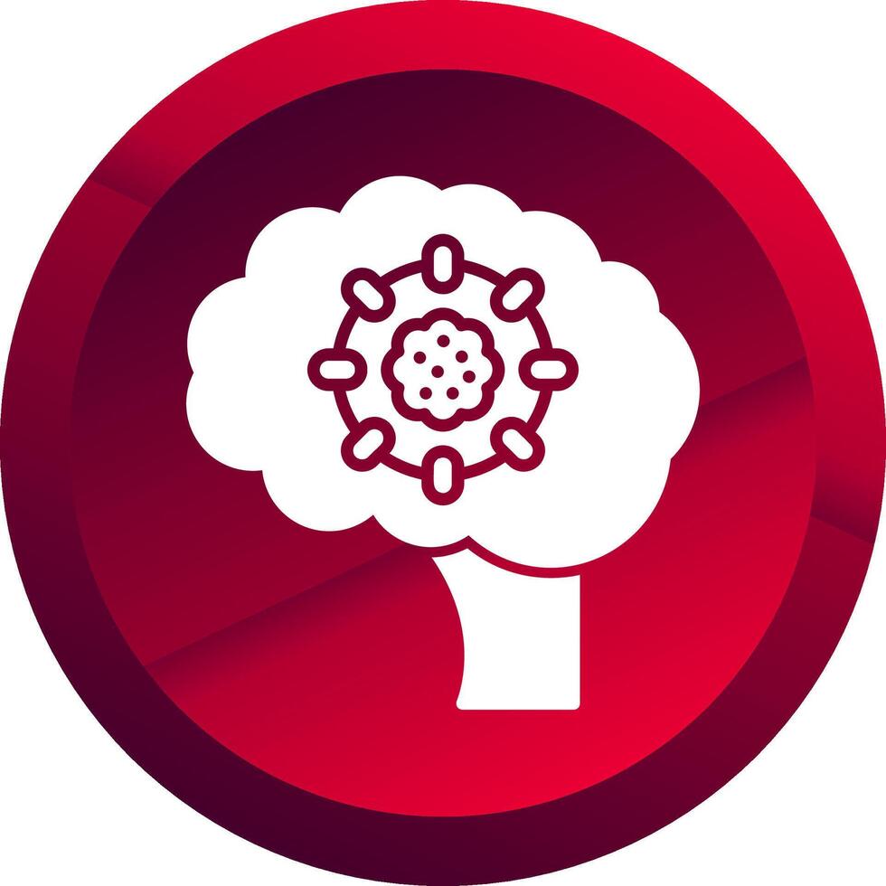 Brain Tumor Glyph Button Icon vector