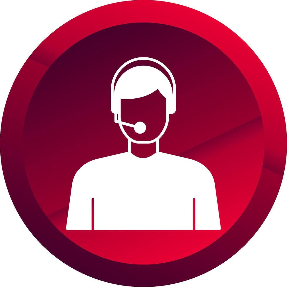 Virtual Assistant Glyph Button Icon vector