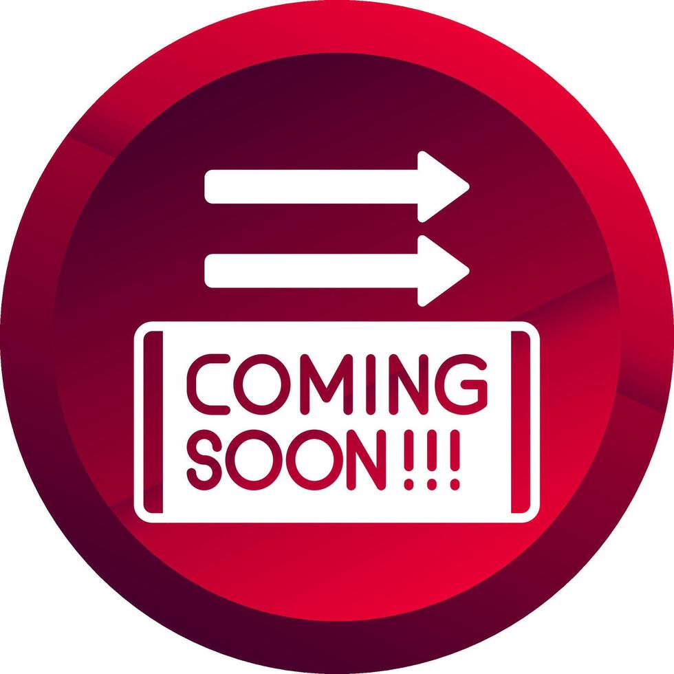 Coming Soon Glyph Button Icon vector