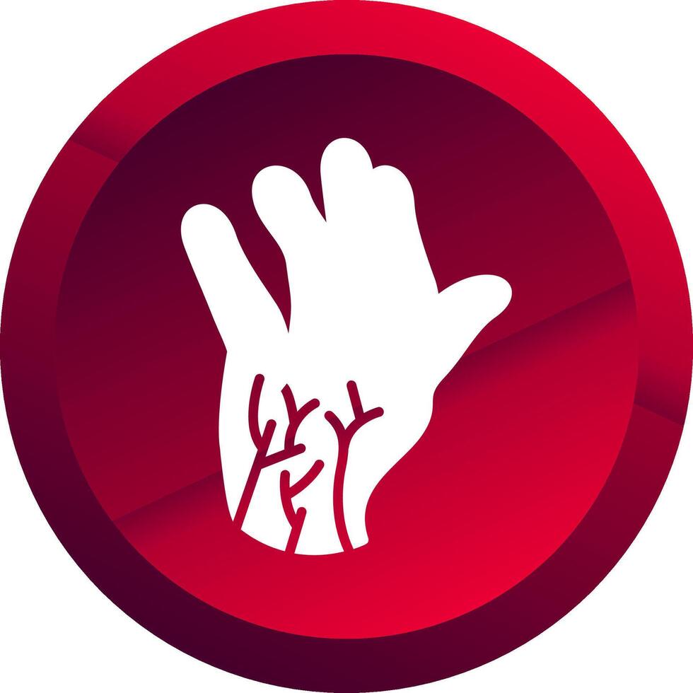 Hand Nerves Glyph Button Icon vector